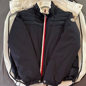 Moncler Men's Navy and White Puffer Jacket